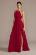 Chiffon High-Neck A-Line Bridesmaid Dress David's Bridal F20456