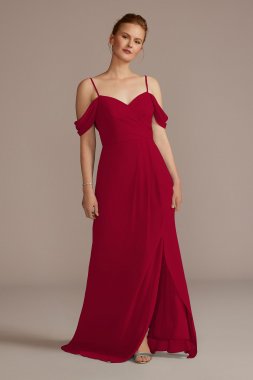 Chiffon Off-the-Shoulder Bridesmaid Dress David's Bridal F20509