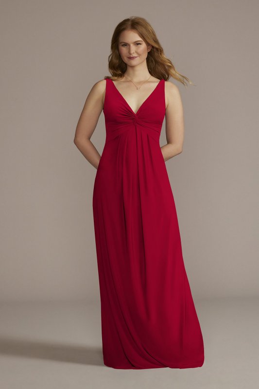 Jersey Bridesmaid Dress with Twist Tank Bodice David's Bridal F20525