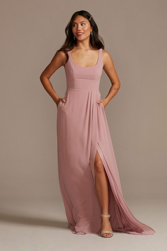 Chiffon Tank Scoop Neck Bridesmaid Dress David's Bridal F20535