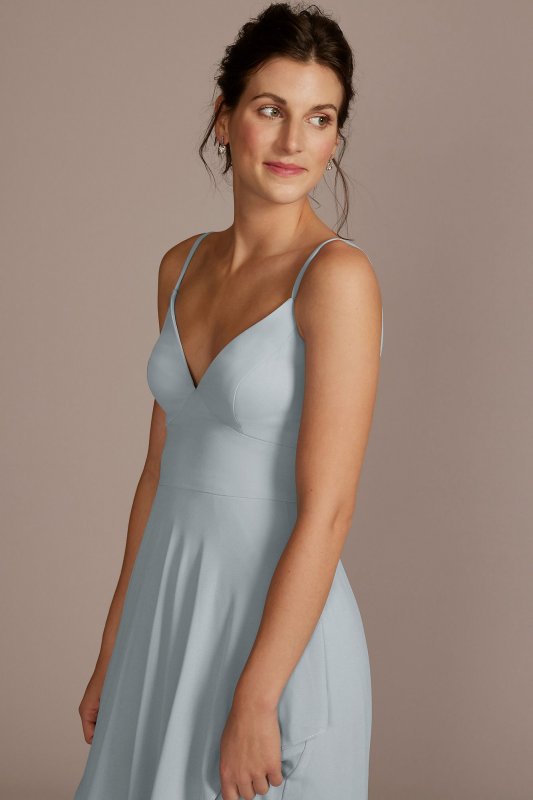 Chiffon V-Neck Cascade Skirt Bridesmaid Dress David's Bridal F20540