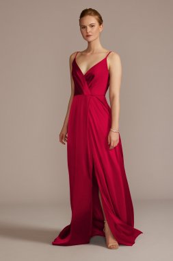 Stretch Charmeuse Cowl Back Bridesmaid Dress David's Bridal F20546