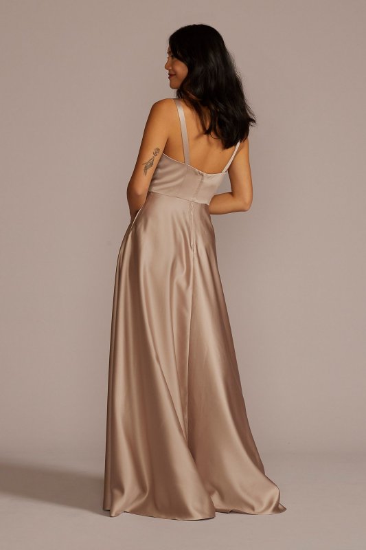 Satin Sleeveless Boatneck Bridesmaid Dress David's Bridal F20554