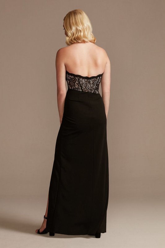 Lace Bodice Strapless Gown with Asymmetrical Waist Galina Signature GS28NY2103