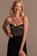 Lace Bodice Strapless Gown with Asymmetrical Waist Galina Signature GS28NY2103