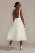 Embroidered V-Neck Tea-Length Wedding Dress Oleg Cassini MIDCWG888