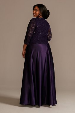 Lara Beaded A-Line Gown with Long Illusion Sleeves Lara 29749