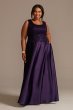 Plus Satin and Lace Dress with Matching Jacket Oleg Cassini WBM2675W