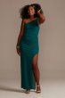 Long One Shoulder Crepe Dress with Leg Slit DB Studio WBM2741