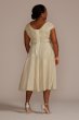 Plus Size Metallic Tea-Length A-Line Dress Oleg Cassini WBM2809W