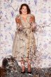 Plus Size Metallic Tea-Length A-Line Dress Oleg Cassini WBM2809W