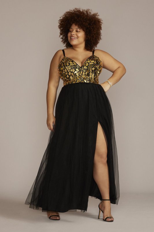 Plus Size A-Line Dress with Mosaic Bodice Jules and Cleo WBM2835W