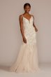 Plunging V-Neck Wedding Gown with Godet Skirt DB Studio WG4064