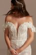 3D Floral Plunge Tall Bodysuit Wedding Dress Galina Signature 4XLMBSWG885