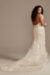 3D Floral Plus Size Wedding Dress with High Slit Galina Signature 9MBSWG886