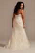 Beaded Plunge Plus Size Wedding Dress with Slit Galina Signature 9MBSWG887