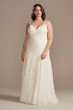 Low Back Plus Size Wedding Dress with Fringe Swags DB Studio 9WG4024