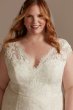 Illusion Cap Sleeve Lace Plus Size Wedding Dress DB Studio 9WG4026