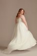 Pleated A-Line Plus Size Wedding Dress with Slit DB Studio 9WG4029