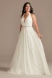 Chiffon Halter Plunge Beaded Waist Wedding Dress DB Studio WG4014