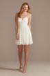 Glitter Lace and Chiffon V-Notch Mini Dress City Triangles 3064KY2B