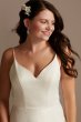 V-Neck Tall Wedding Dress with Beaded Back DB Studio 4XLWG4004DB