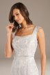 Brocade Square-Neck Sheath Gown with Cap Sleeves RM Richards 7252