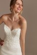 Beaded Lace Petite Wedding Dress with Back Strap Galina Signature 7LBSV830