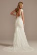 Petite Sheath Wedding Dress with Beaded Swag Back Galina Signature 7SWG884