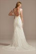 Petite Sheath Wedding Dress with Beaded Swag Back Galina Signature 7SWG884