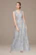 Sleeveless Embroidered Tulle Gown with Shawl Alex Evenings 81171077