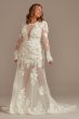 Long Sleeve Sequin Plus Bodysuit Wedding Dress Galina Signature 9SLMBSWG843