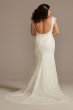 Sheath Plus Wedding Dress with Beaded Swag Back Galina Signature 9SWG884