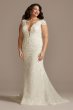 Sheath Plus Wedding Dress with Beaded Swag Back Galina Signature 9SWG884