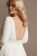 Low Back Mid-Sleeve Satin Plus Size Wedding Dress David's Bridal 9WG4005DB