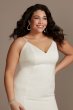 Crepe Back Satin Spaghetti Strap Plus Size Dress David's Bridal 9WG4044