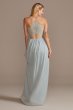 Lace Back Spaghetti Strap Dress with Beaded Belt Emerald Sundae CRF3473982