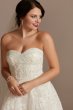 Strapless Pearl Applique Ball Gown Wedding Dress Oleg Cassini CWG892