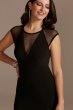 Illusion Cap Sleeve Open Back Jersey Sheath Gown WBM2420