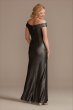 Beaded Ruched Metallic Off-Shoulder Sheath Gown Oleg Cassini WBM2428V1