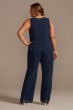 Tonal Beaded Chiffon Plus-Size Pantsuit Oleg Cassini WBM2429W