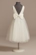 V-Back Tulle Flower Girl Dress with Pearls and Bow DB Studio WG1425