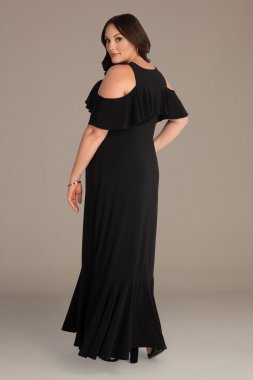 Floor-Length Cold Shoulder Plus Maxi Dress Kiyonna 11212202