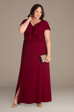 Floor-Length Plus Maxi Dress with Slit Kiyonna 11212901