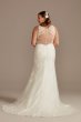 Buttoned Illusion Back Tall Plus Wedding Dress Oleg Cassini 4XL8CWG909