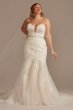 Lace Applique Mermaid Tall Plus Wedding Dress Oleg Cassini 4XL8CWG912