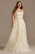 V-Back Spaghetti Strap Tall Plus Wedding Dress Melissa Sweet 4XL8MS251248