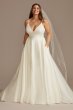 Scalloped Lace Satin Tall Plus Size Wedding Dress DB Studio 4XL9WG4034