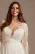 Long Sleeve Plunge Lace Tall Plus Wedding Dress DB Studio 4XL9WG4035