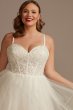 Sheer Boned Bodice Tulle Tall Plus Wedding Dress DB Studio 4XL9WG4036